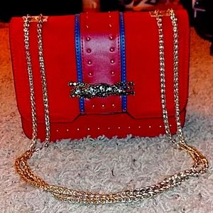 Red glam Topshop adjustable chain purse